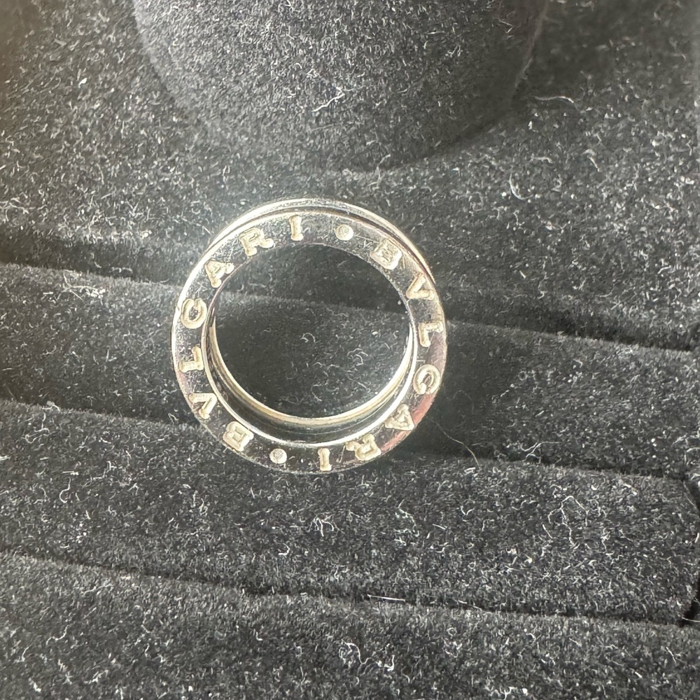 Genuine BULGARI enamel and silver ring